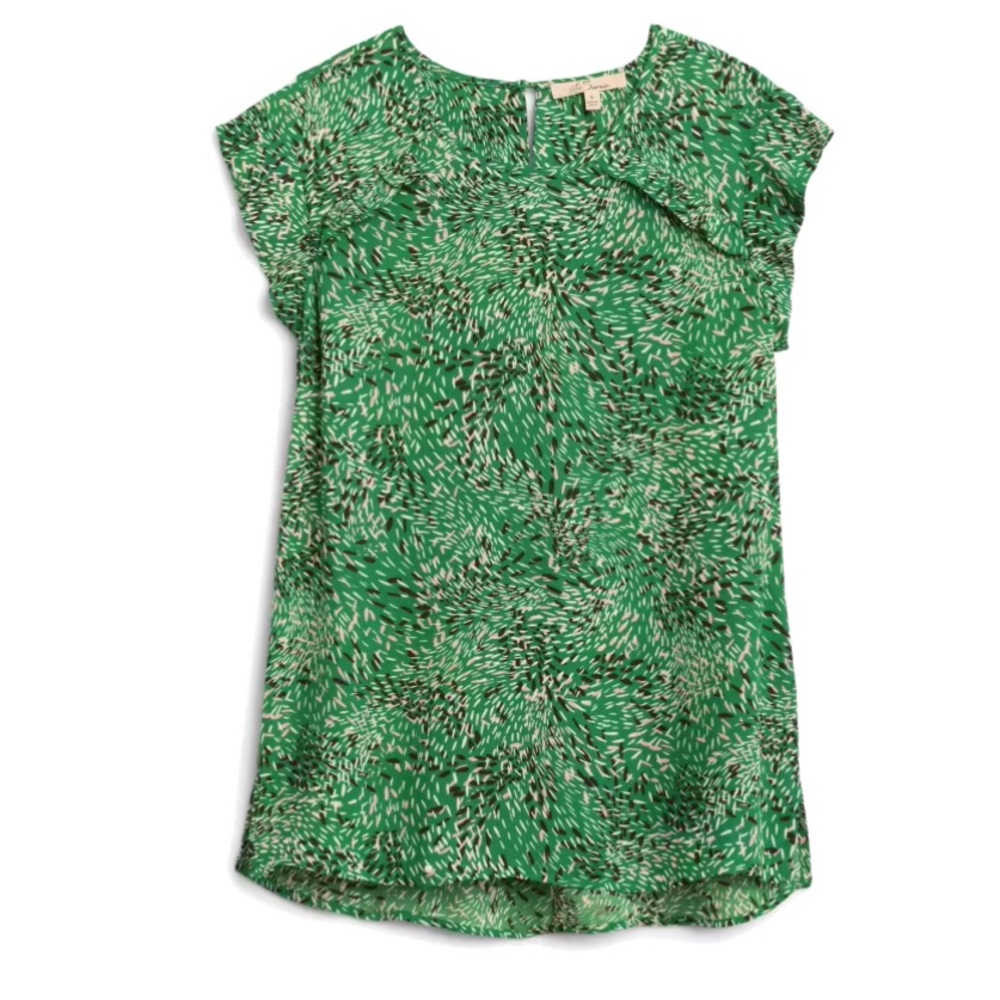 Green Les Serein Katrina ruffle detail blouse M